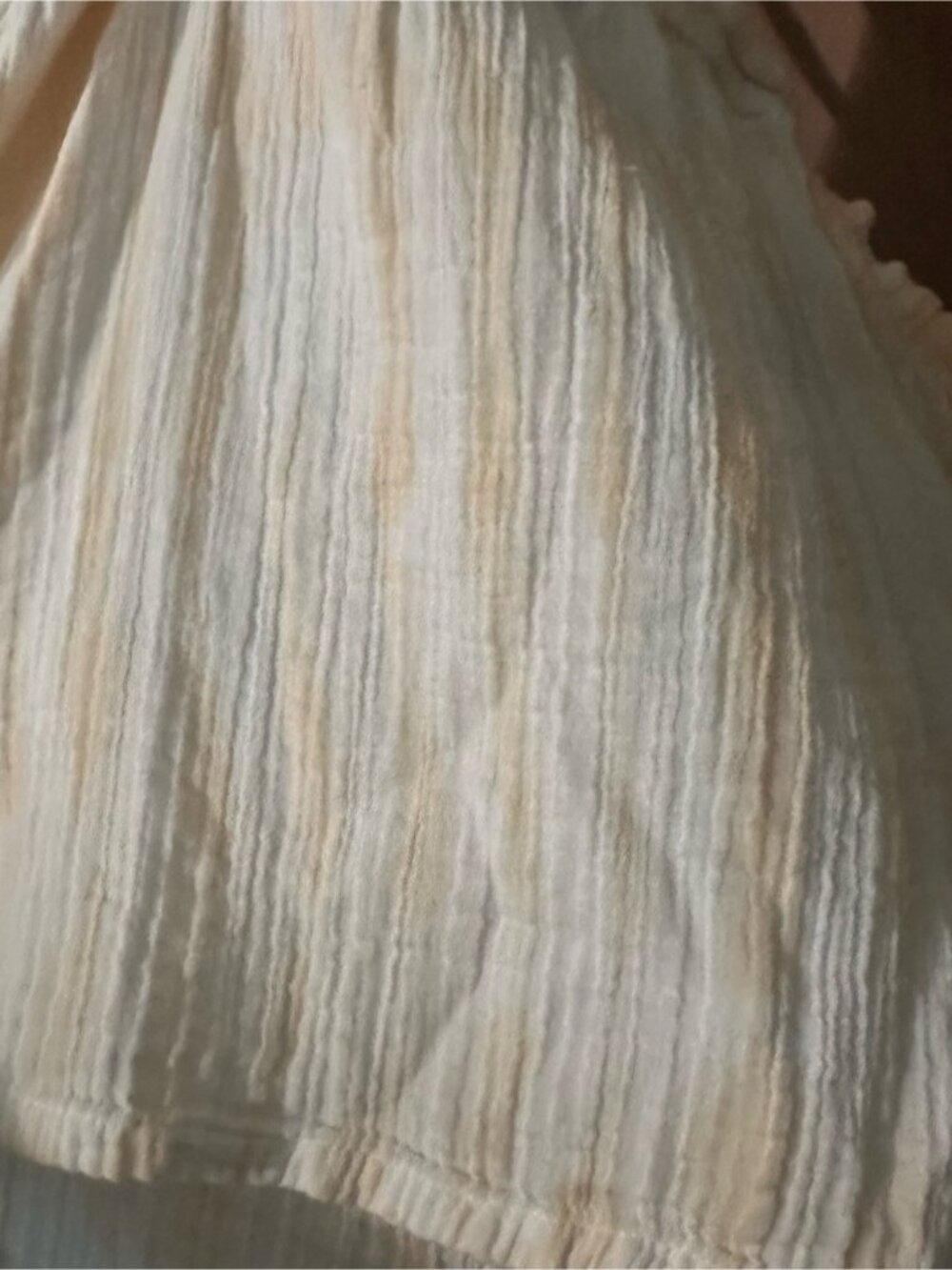 Cream Tank Top with Light Peach Stripes - Picture 2 of 2